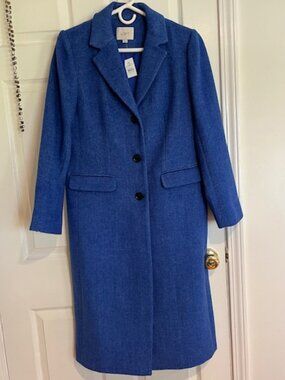 LOFT Blue Longline Tailored Twill Coat NWT Size S